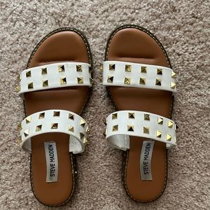 White rhinestone sandals